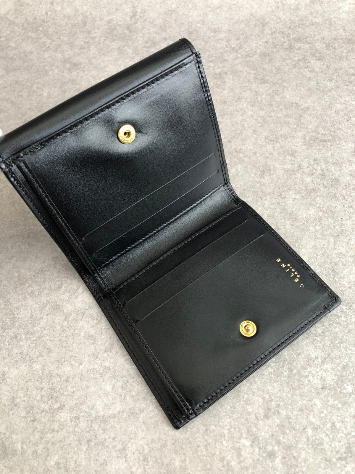 CELINE Macadam Blason Folded Wallet Black Vintage sgwg3a