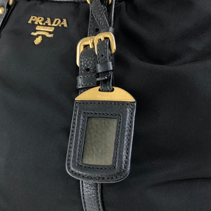 PRADA Triangle Logo Two-way Handbag Shoulder bag Black Vintage jun4wc