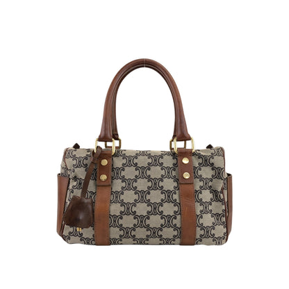 CELINE Blason Small Boston bag Handbag Beige Vintage ypu3vy