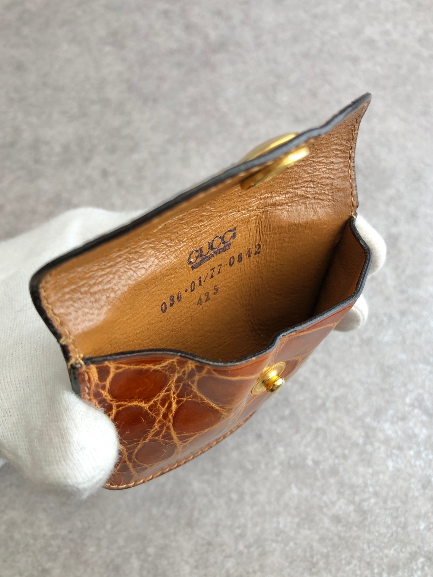 GUCCI Coin Purse Brown Vintage djs68d