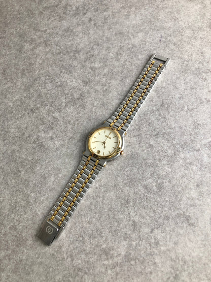 GUCCI Logo Watch Silver×Gold 9000M Vintage 2rigf4