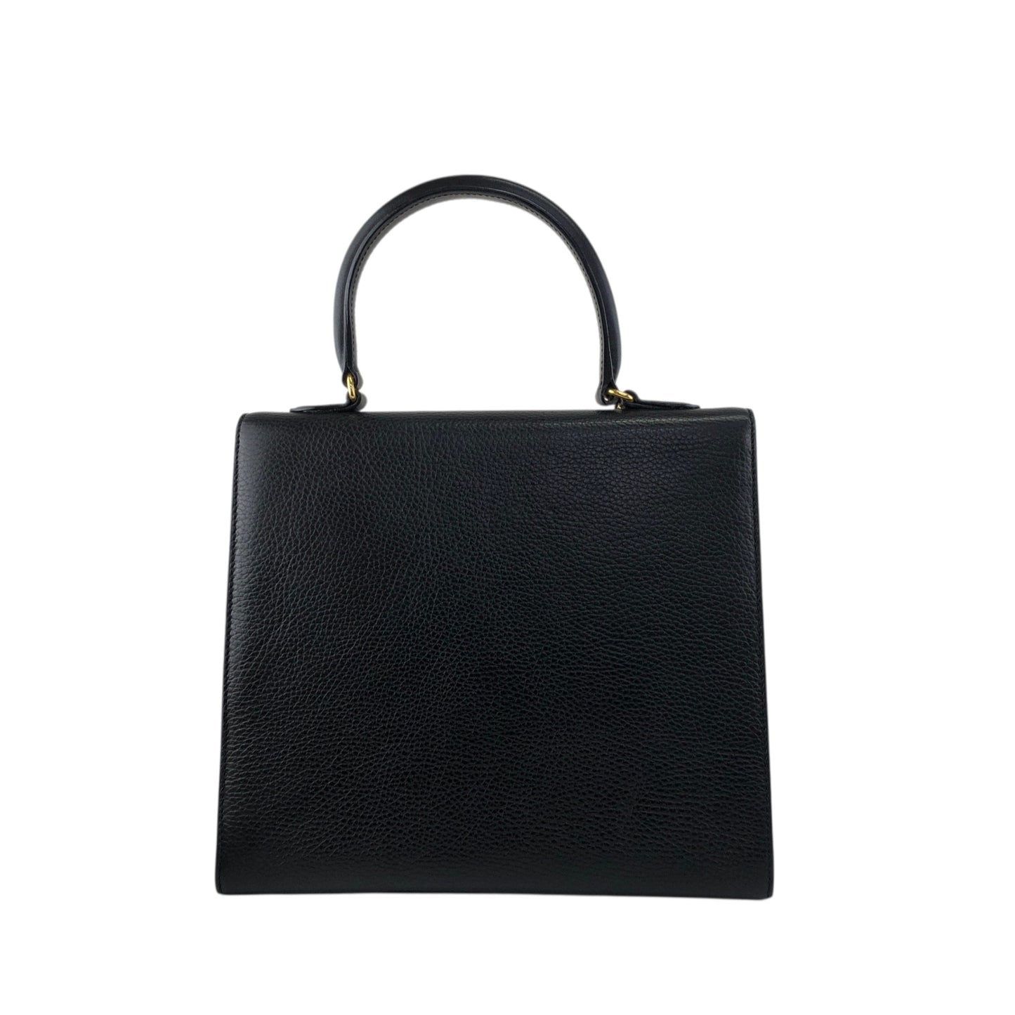 CELINE Gancini Handbag Black Vintage b8e6px