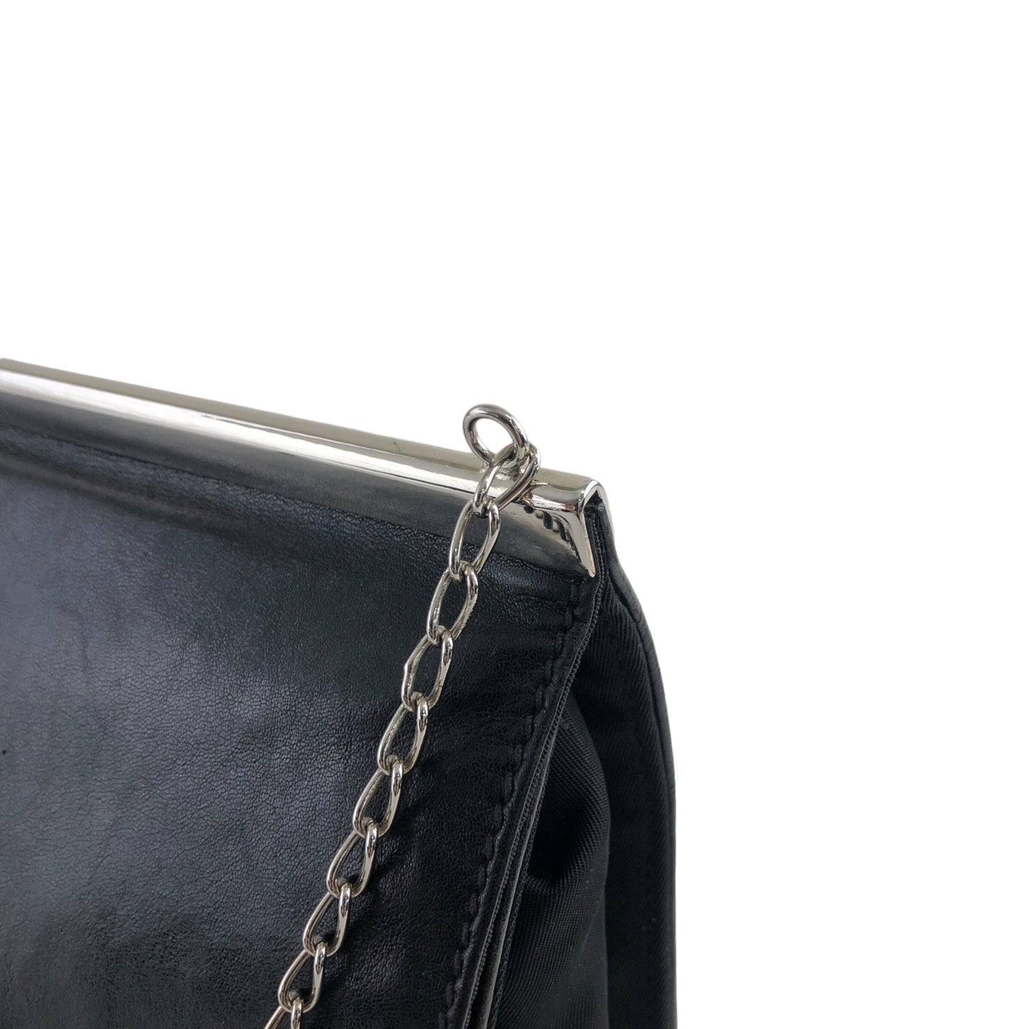 PRADA Logo Chain Shoulder bag Black Vintage iac6jp