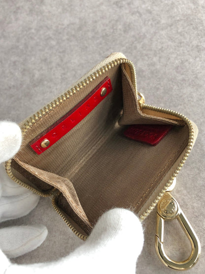 CELINE Triomphe Blason Coin Purse Beige Vintage nrkpks