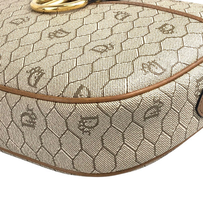 Christian Dior Honeycomb Pattern CD Logo Shoulder bag Beige Vintage 4axxsb