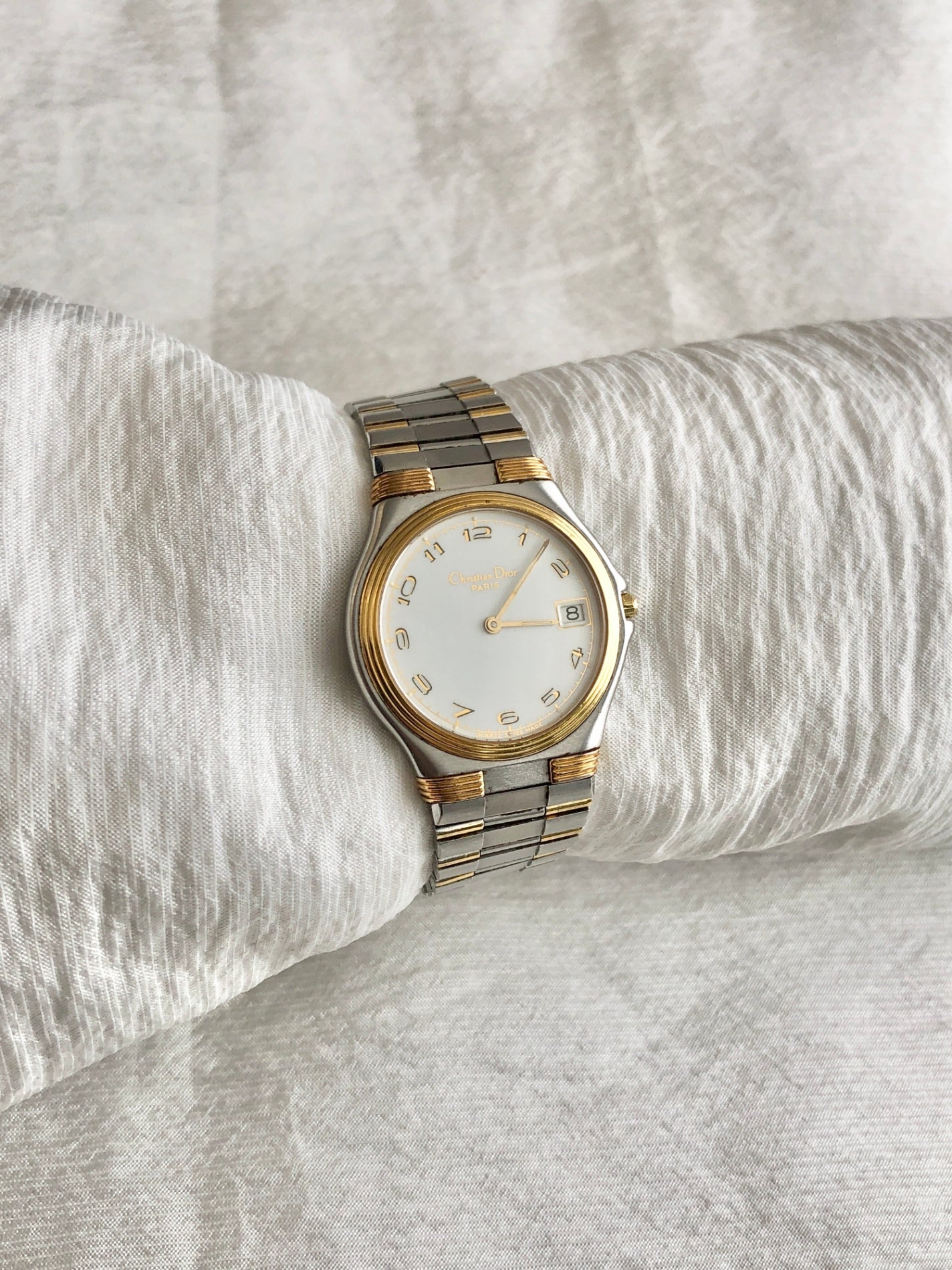 Christian Dior Quartz Watch Silver 45.14.01 Vintage keprec