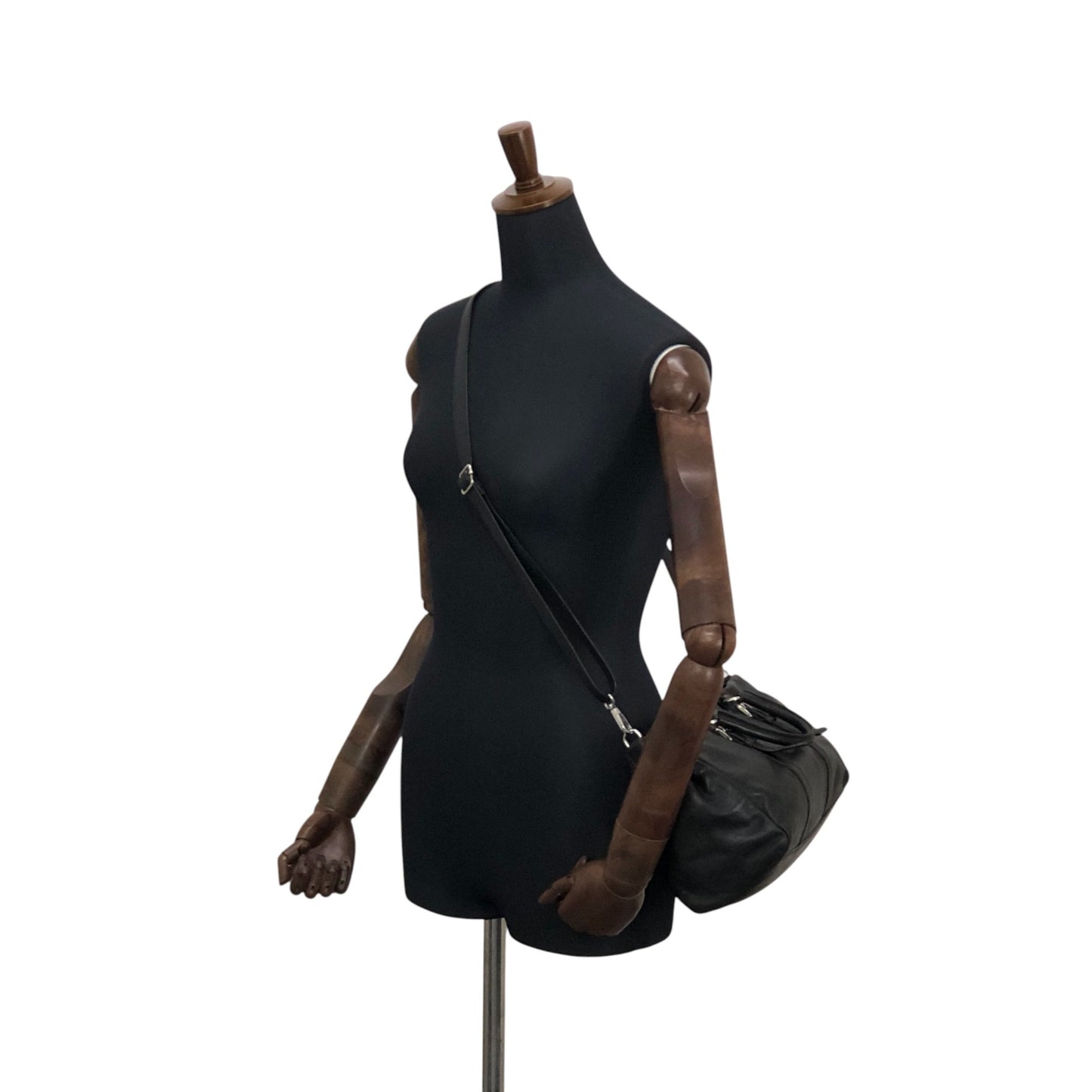 PRADA Logo Two-way Handbag Shoulder bag Black Vintage 2n4xpw