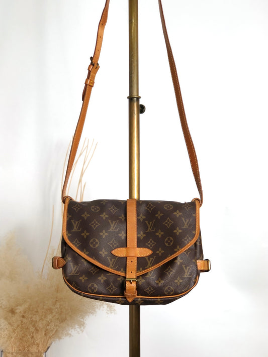 LOUIS VUITTON Monogram Shoulder bag Brown Vintage 27my8c