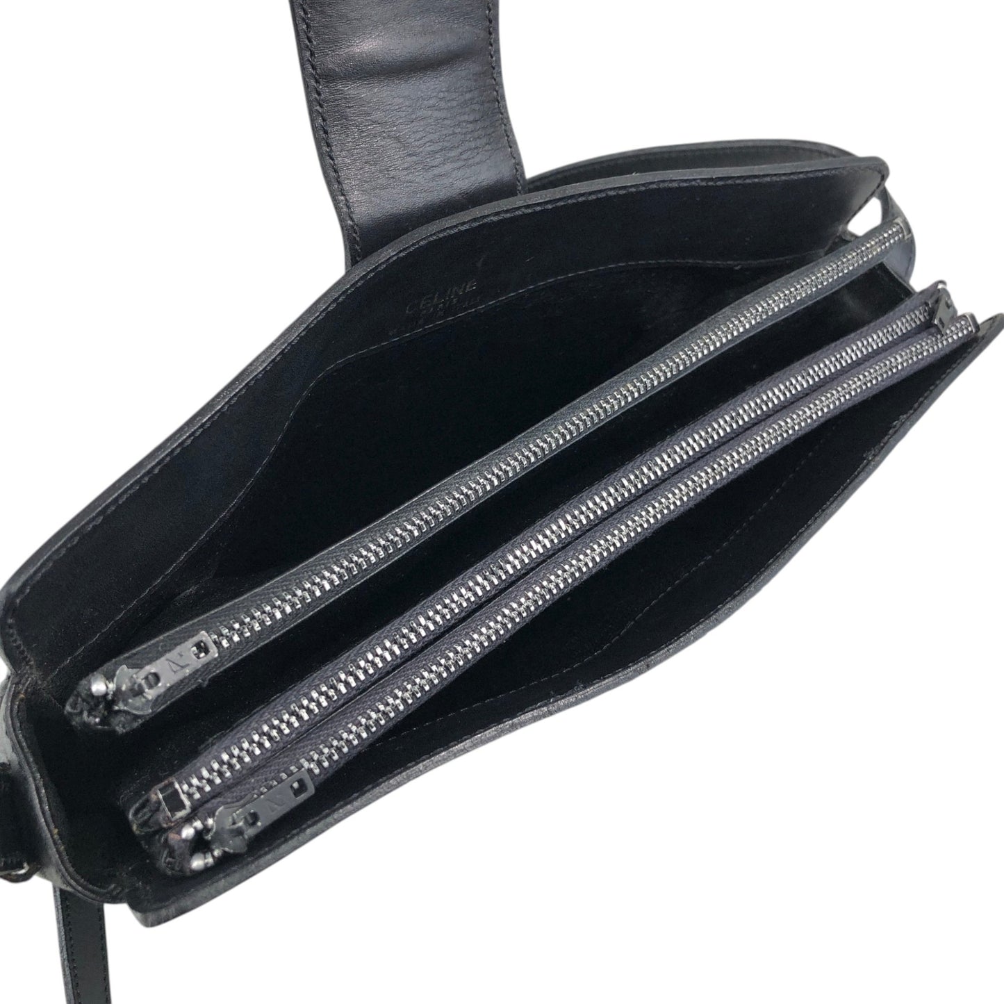 CELINE Triomphe Shoulder bag Black Vintage 5bs5ri