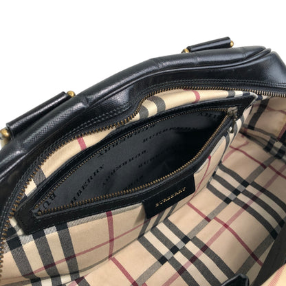 BURBERRY Logo Small Boston bag Handbag Black Vintage djr8rb
