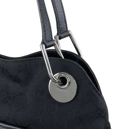 GUCCI Logo Shoulder bag Handbag Black Vintage nwnyi4