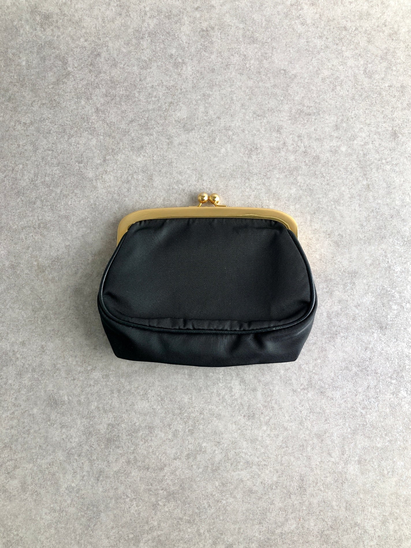 PRADA Triangle Logo Metal Clasp Coin Purse Black Vintage r68kmf