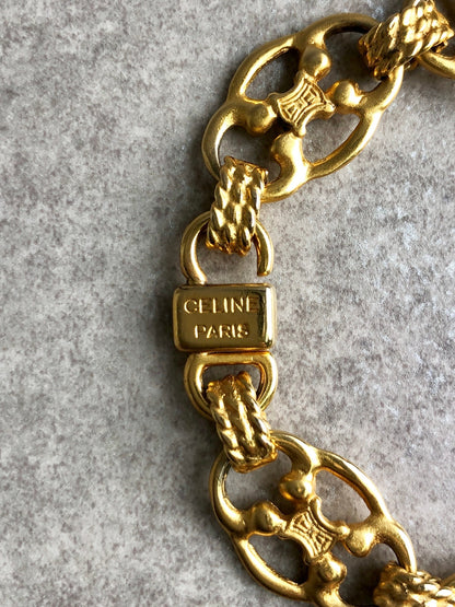 CELINE Blason Bracelet Gold Vintage zp5bm5