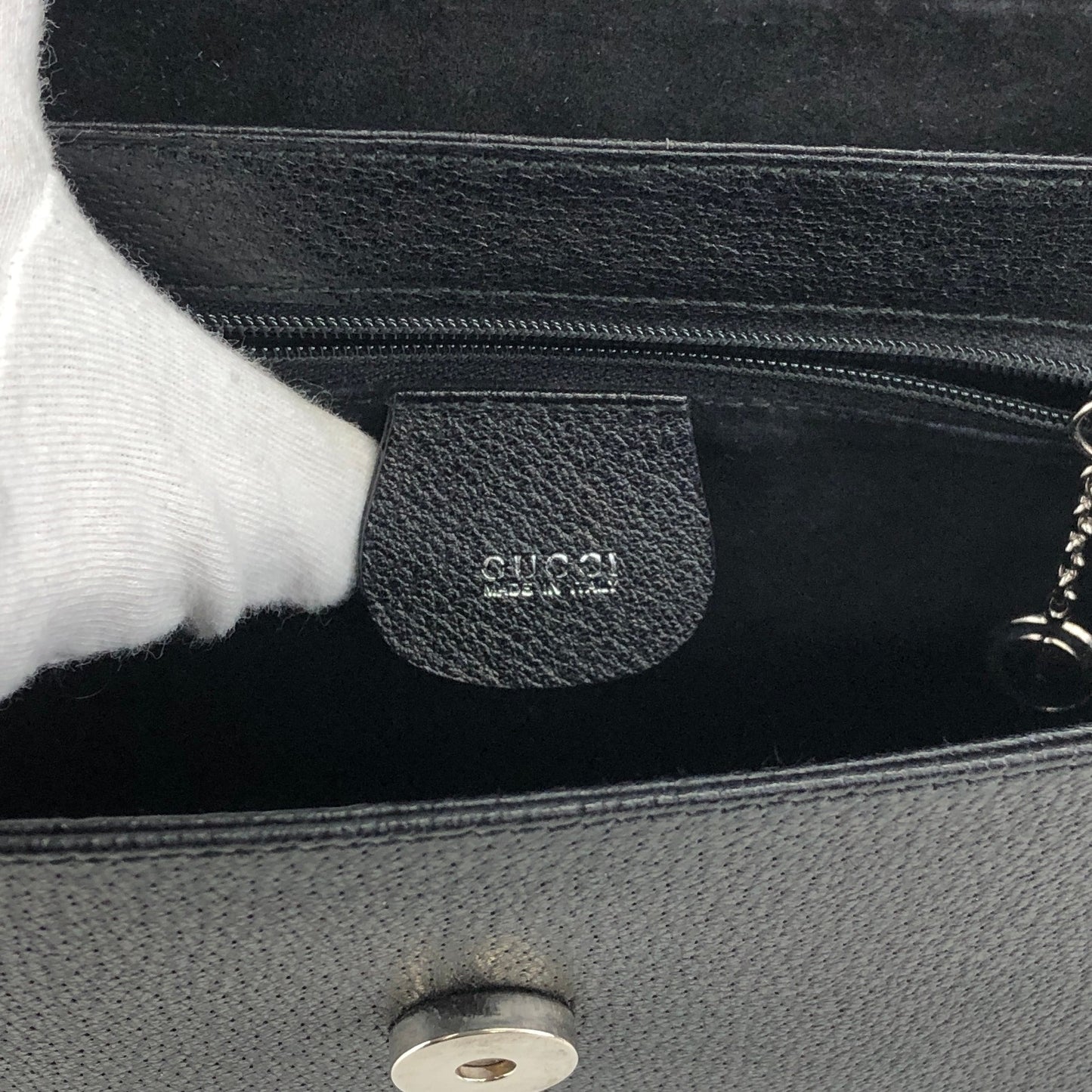 GUCCI Logo Shoulder bag Black Vintage 33amgr