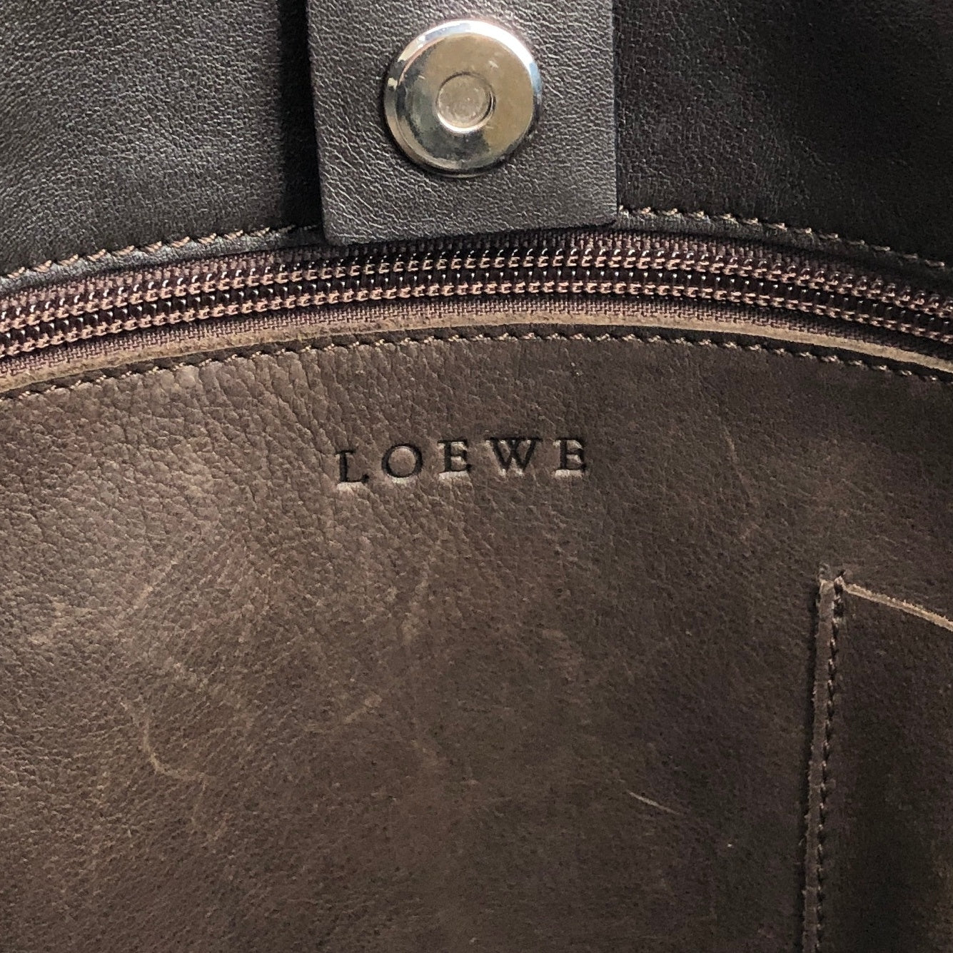 LOEWE Amazona Anagram Handbag Brown Vintage 7gmsdb