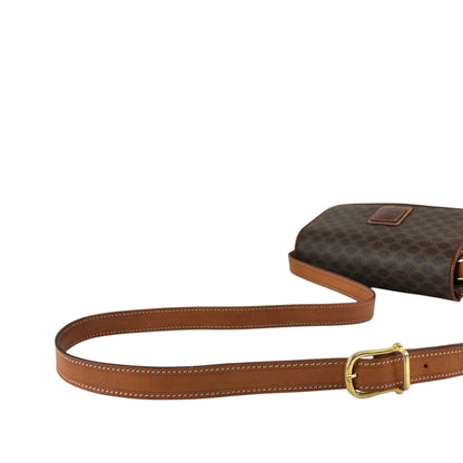 CELINE Macadam Blason Shoulder bag Brown Vintage z55y7s