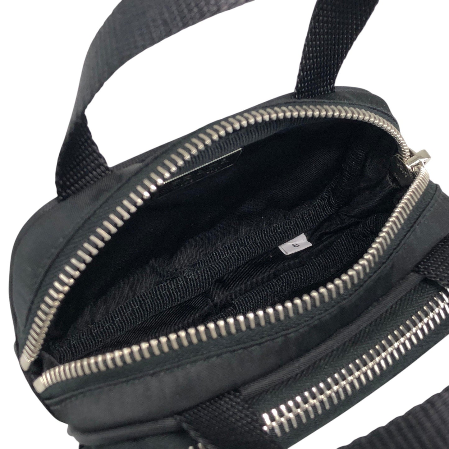 PRADA Tessuto Triangle Logo Small Handbag Pouch Black 1N1346 Vintage ntidxe