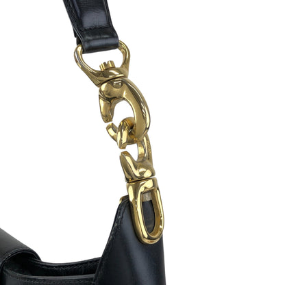 CELINE Blason Turn Lock Shoulder bag Hobobag Black Vintage re82zm