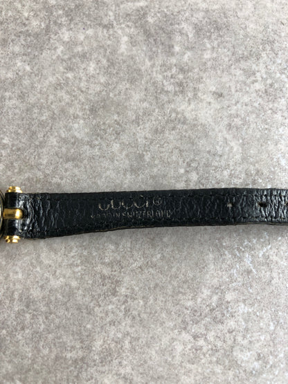 GUCCI Logo Watch Black×Gold Vintage 5b3ugy