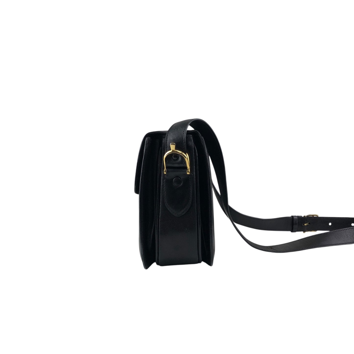 CELINE Horse Carriage Crossbody Shoulder bag Black Vintage mimnwz