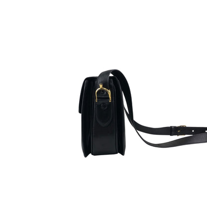 CELINE Horse Carriage Crossbody Shoulder bag Black Vintage mimnwz