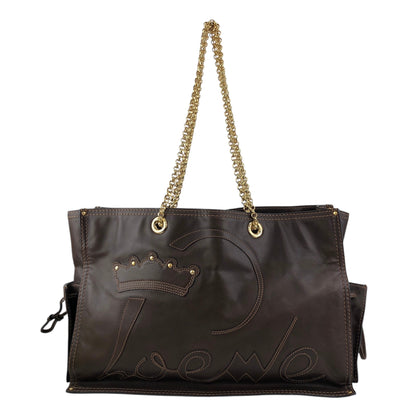 LOEWE Logo Chain Totebag Brown Vintage xy3fjn