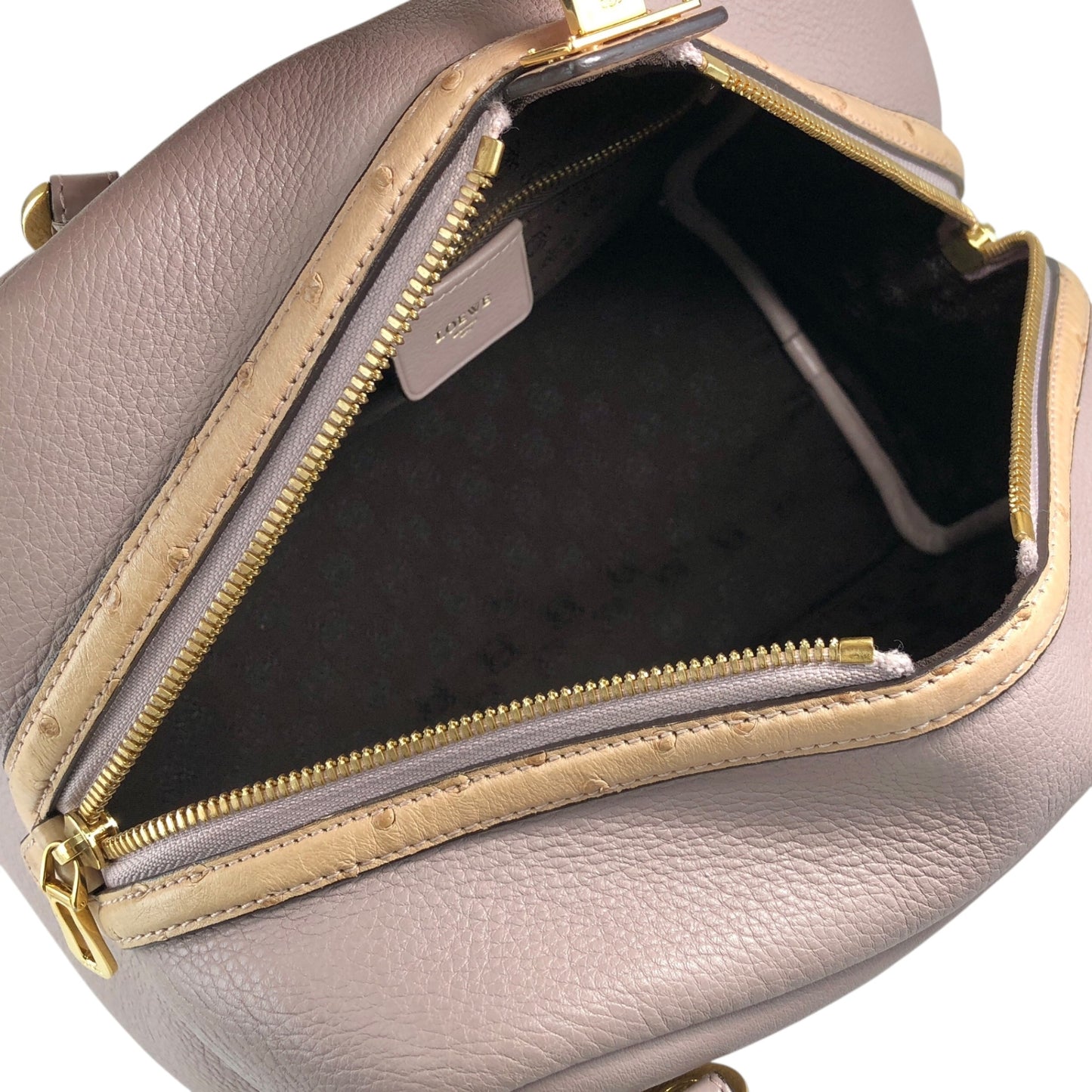 LOEWE Anagram Padlock Small Boston bag Handbag Purple Vintage za8z7w