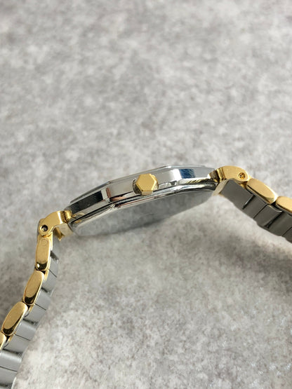 Yves Saint Laurent Octagon Quartz Watch Silver×Gold 2200-222377 Vintage g5ze82