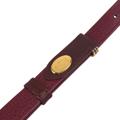 Cartier Flap Shoulder bag Bordeaux Vintage 63gc86