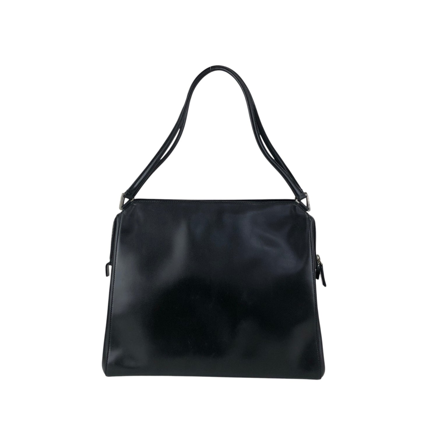 PRADA Logo Embossed Shoulder bag Black T4Q8CGH Vintage duepcf