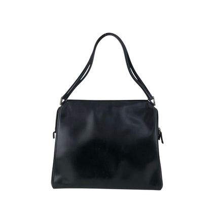 PRADA Logo Embossed Shoulder bag Black T4Q8CGH Vintage duepcf