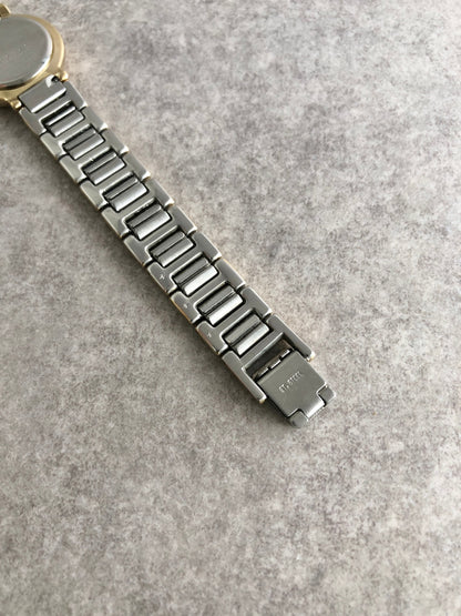 Yves Saint Laurent YSL Logo Quartz Watch Silver×Gold 2200-229789Y Vintage sngzzf