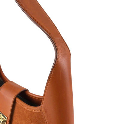 Salvatore Ferragamo Gancini Shoulder bag Brown Vintage dgh7fy