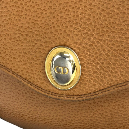 Christian Dior CD Logo Leather Shoulder bag Camel Vintage 2y7rru