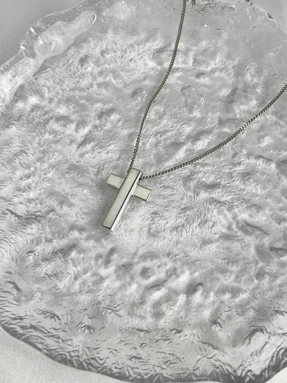 GUCCI Cross Motif Necklace Silver SILVER925 Vintage gyw4vz