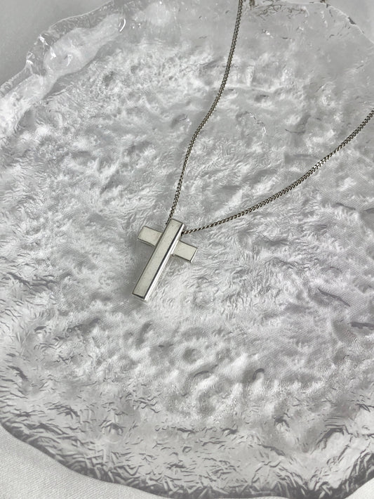 GUCCI Cross Motif Necklace Silver SILVER925 Vintage gyw4vz