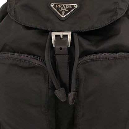 PRADA Triangle Logo Double Pocket Backpack Brown Vintage 65znig