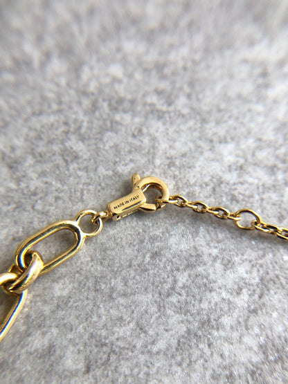 CELINE Logo Charm Bracelet Gold Vintage yin3xg