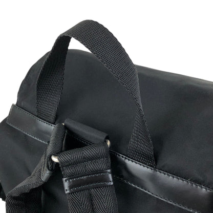 PRADA Tessuto Triangle Logo Front Buckle Double Pocket Backpack Black Vintage 5kjjr2