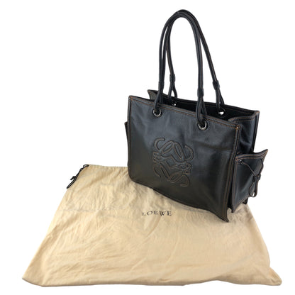 LOEWE Anagram Side Pocket Handbag Black Vintage ivzdgh