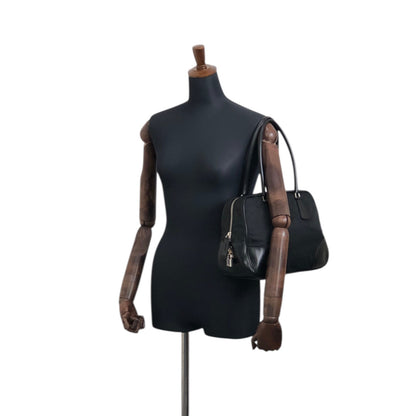 PRADA 三角形標誌小號波士頓包手提包黑色復古 djrwbv