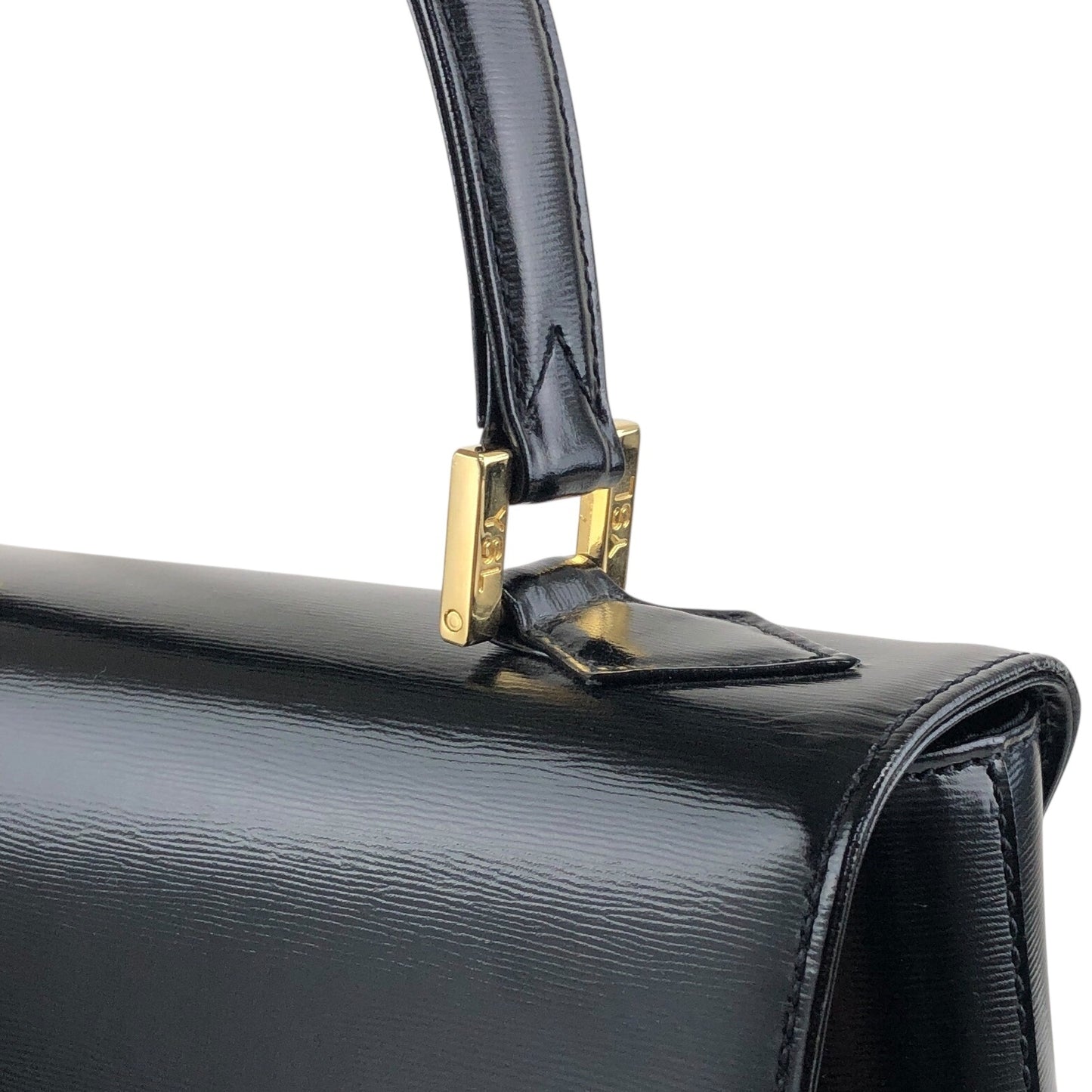 Yves Saint Laurent Top Handle Handbag Black Vintage fhj5dh