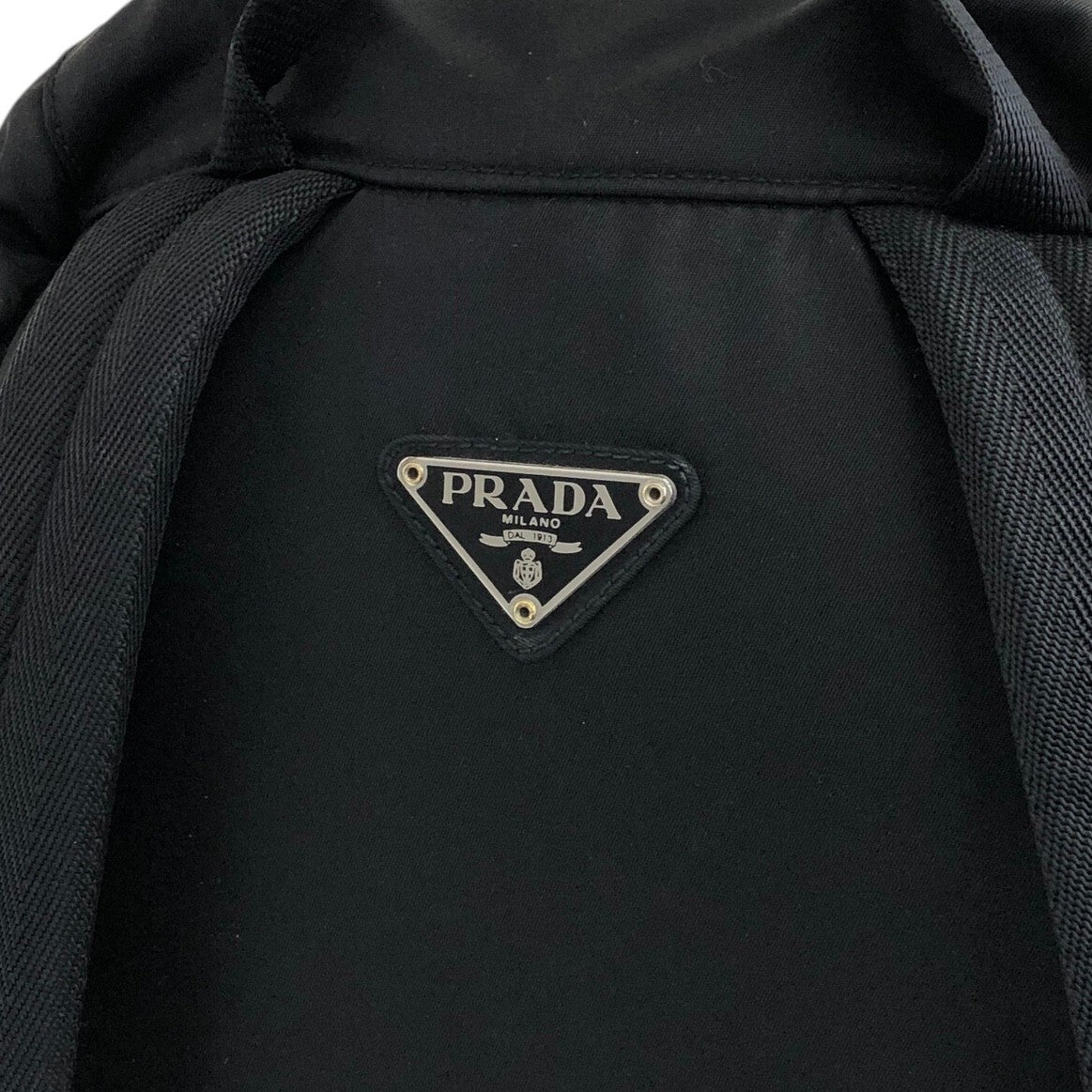 PRADA Triangle Logo Backpack Black Vintage yp56er