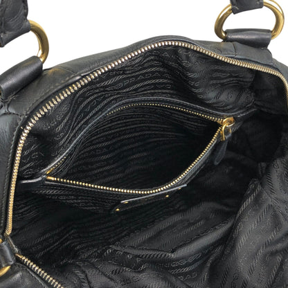 PRADA Logo Two-way Handbag Shoulder bag Black Vintage b3cs48