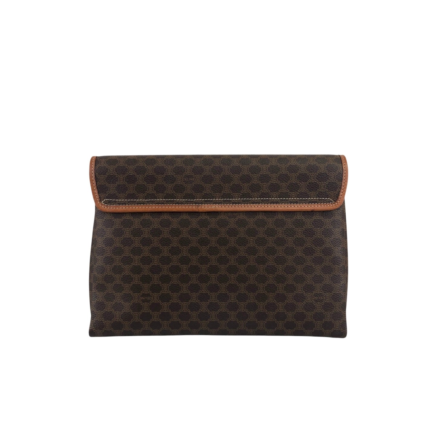 CELINE Macadam Blason Shoulder bag Brown Vintage fchn4d