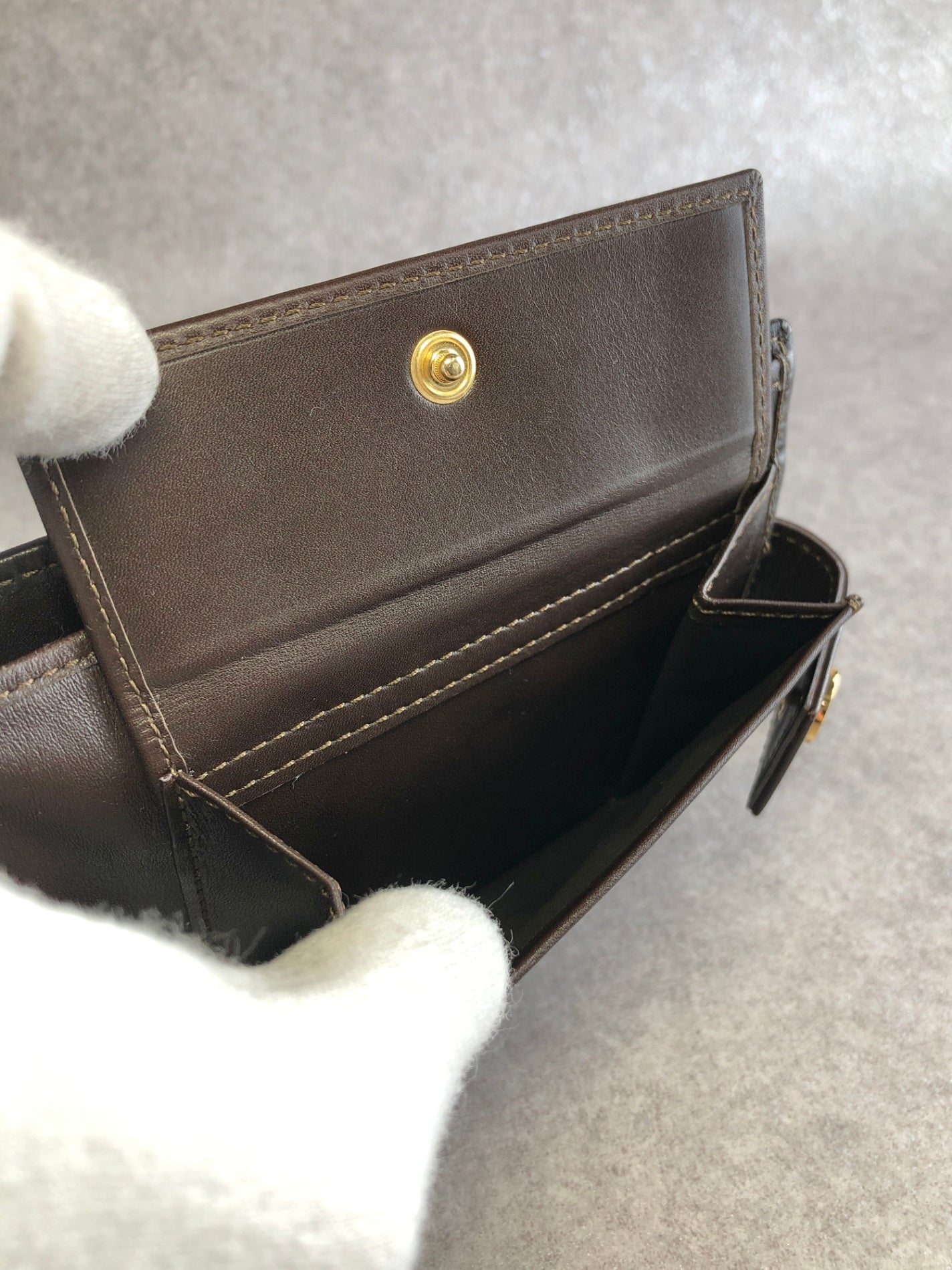 CELINE Macadam Folded Wallet Brown Vintage a4ijew