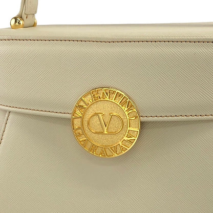 VALENTINO GARAVANI Logo Handbag Vanity bag Beige Vintage zisiah