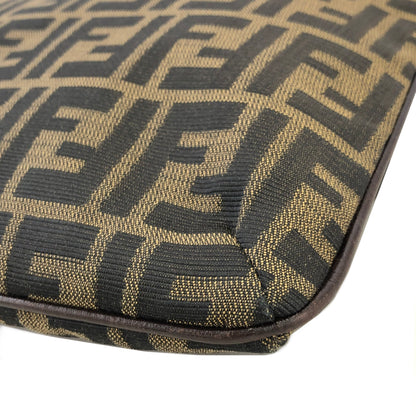 FENDI Zucca Jacquard Leather Shoulder bag Brown Vintage nxiyf3
