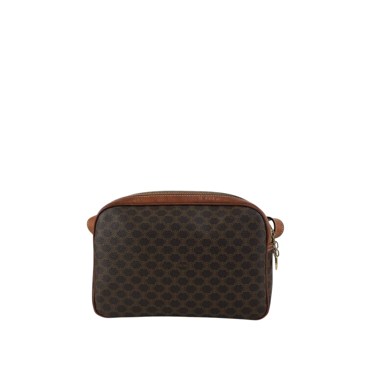 CELINE Macadam Blason Shoulder bag Brown Vintage 26ppnb