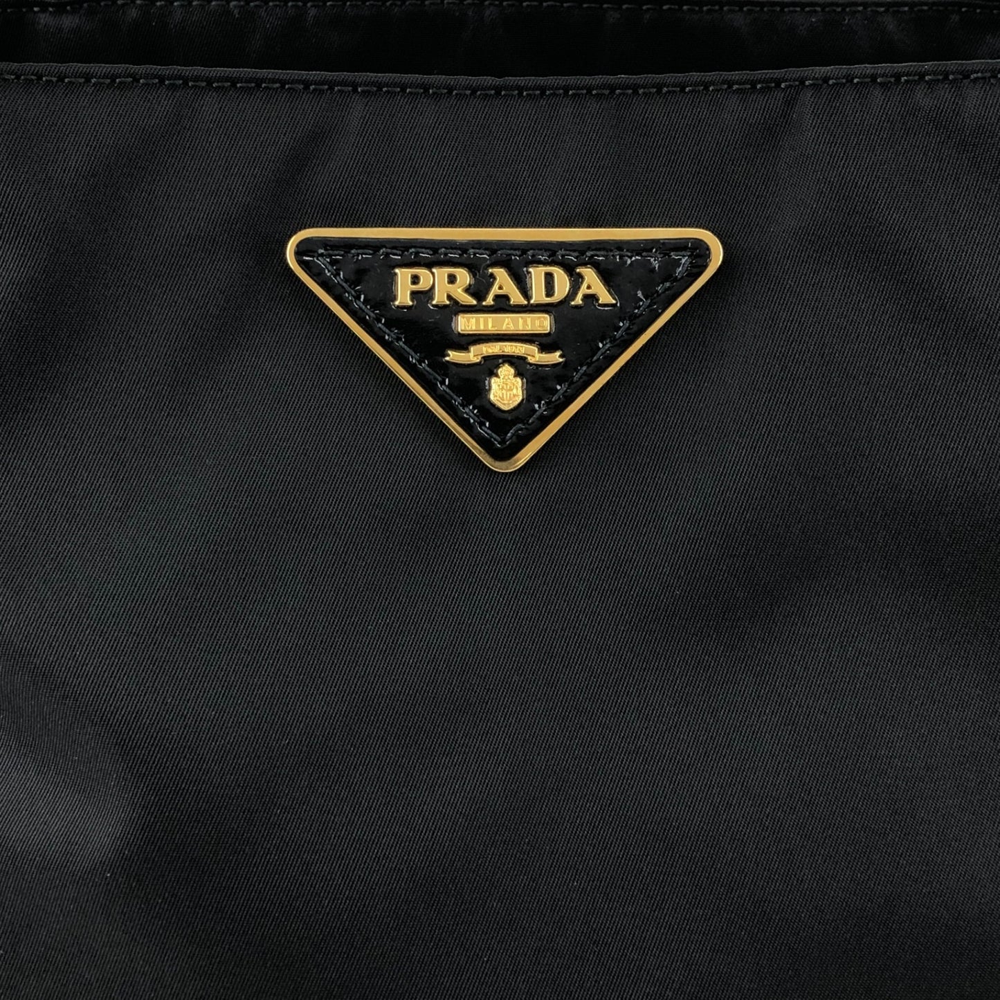 PRADA Tessuto Triangle Logo Totebag Black Vintage 3j825h